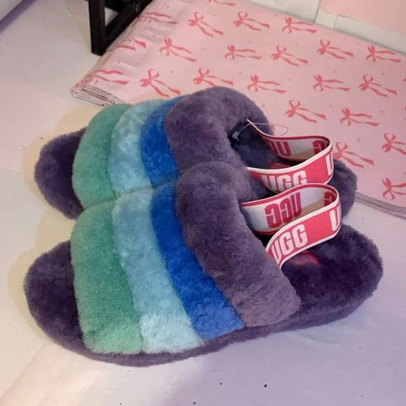 UGG Multicolor Fluffy Slippers - Picture 3 of 9
